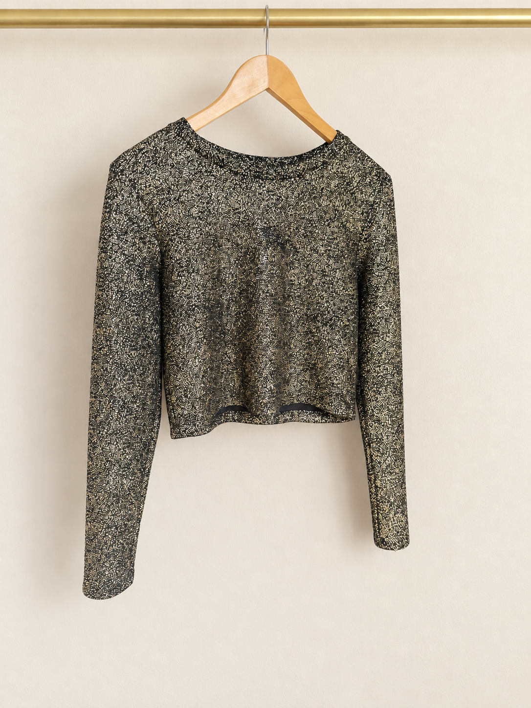 Black and Gold Crop Top